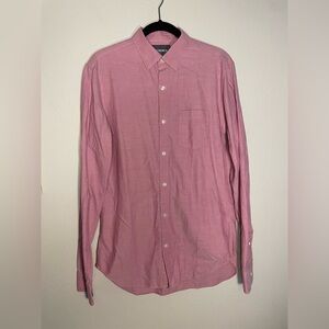 Bonobos Men's Muted Red, Slim-Fit, Collared, Long Sleeve, Button Down Shirt